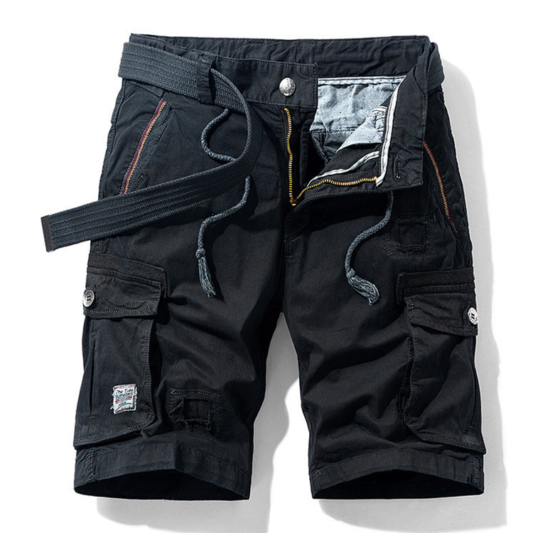 Men's Casual Straight-Leg Multi-Pocket Shorts, worn lifestyle shot