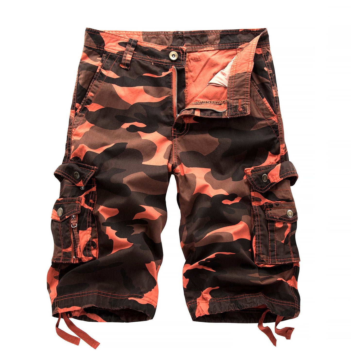 Women's Vintage Camo Multi-Pocket Cargo Shorts