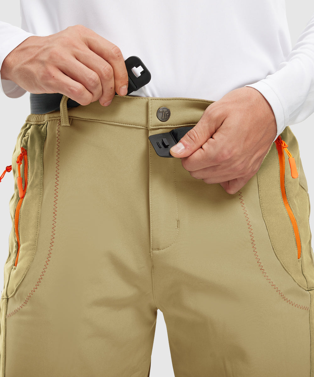 Men's Water-Resistant Fleece-Lined Snow Ski Pants, full-length view