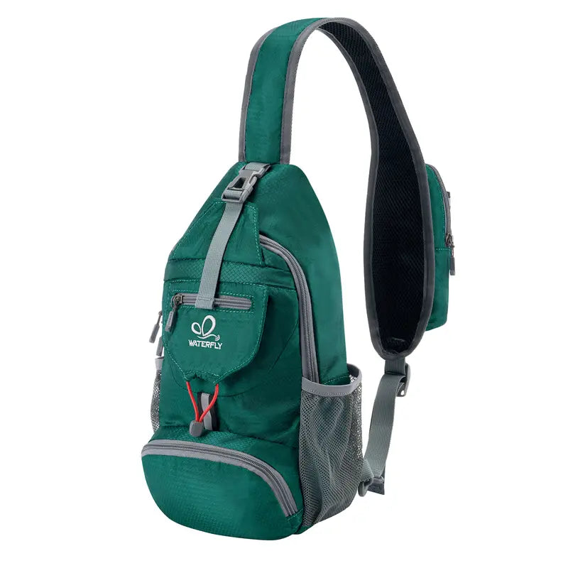 Packable Nylon Sling Backpack – Lightweight Crossbody Chest Bag for Hiking & Travel