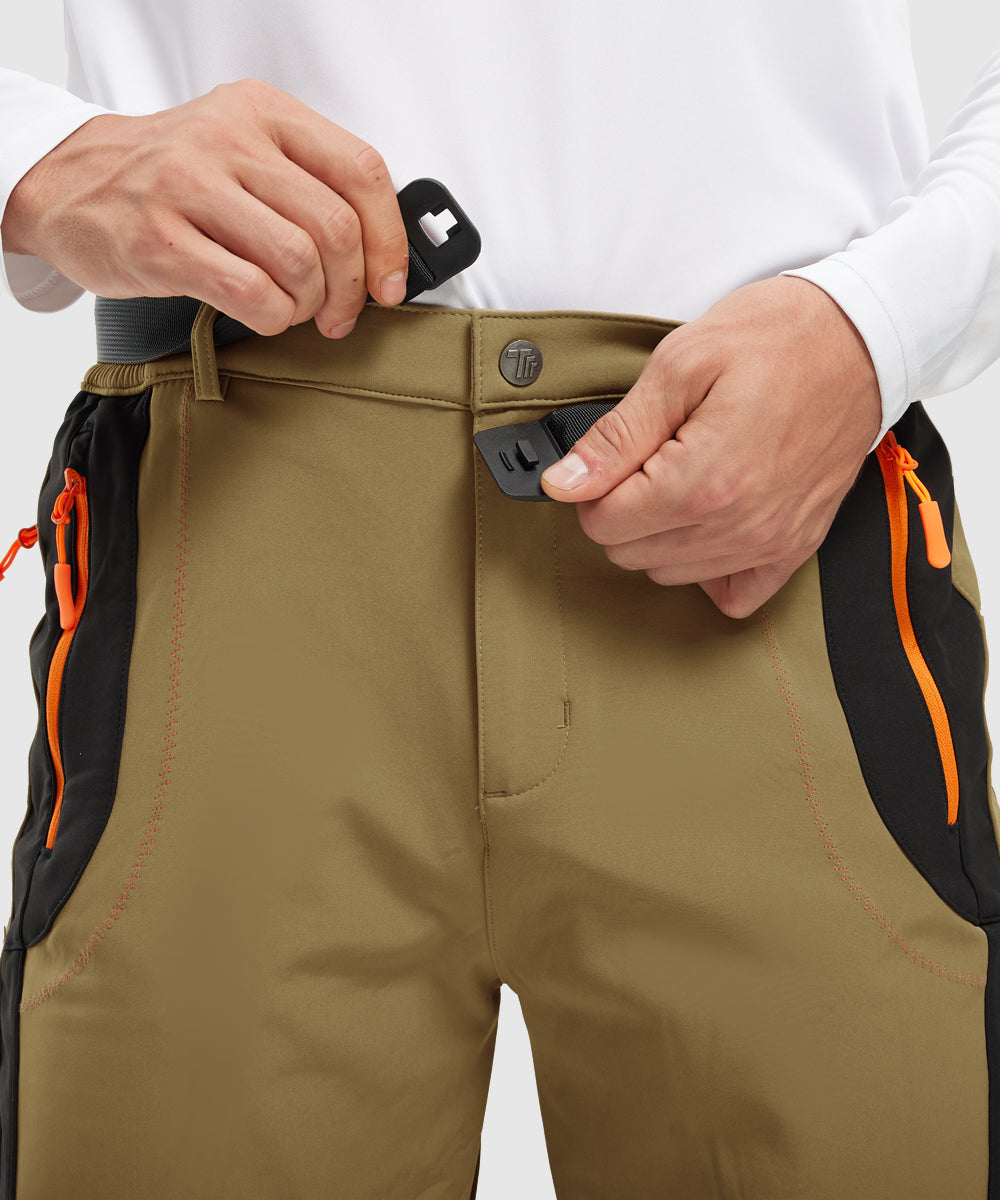Men's Water-Resistant Fleece-Lined Snow Ski Pants, full-length view