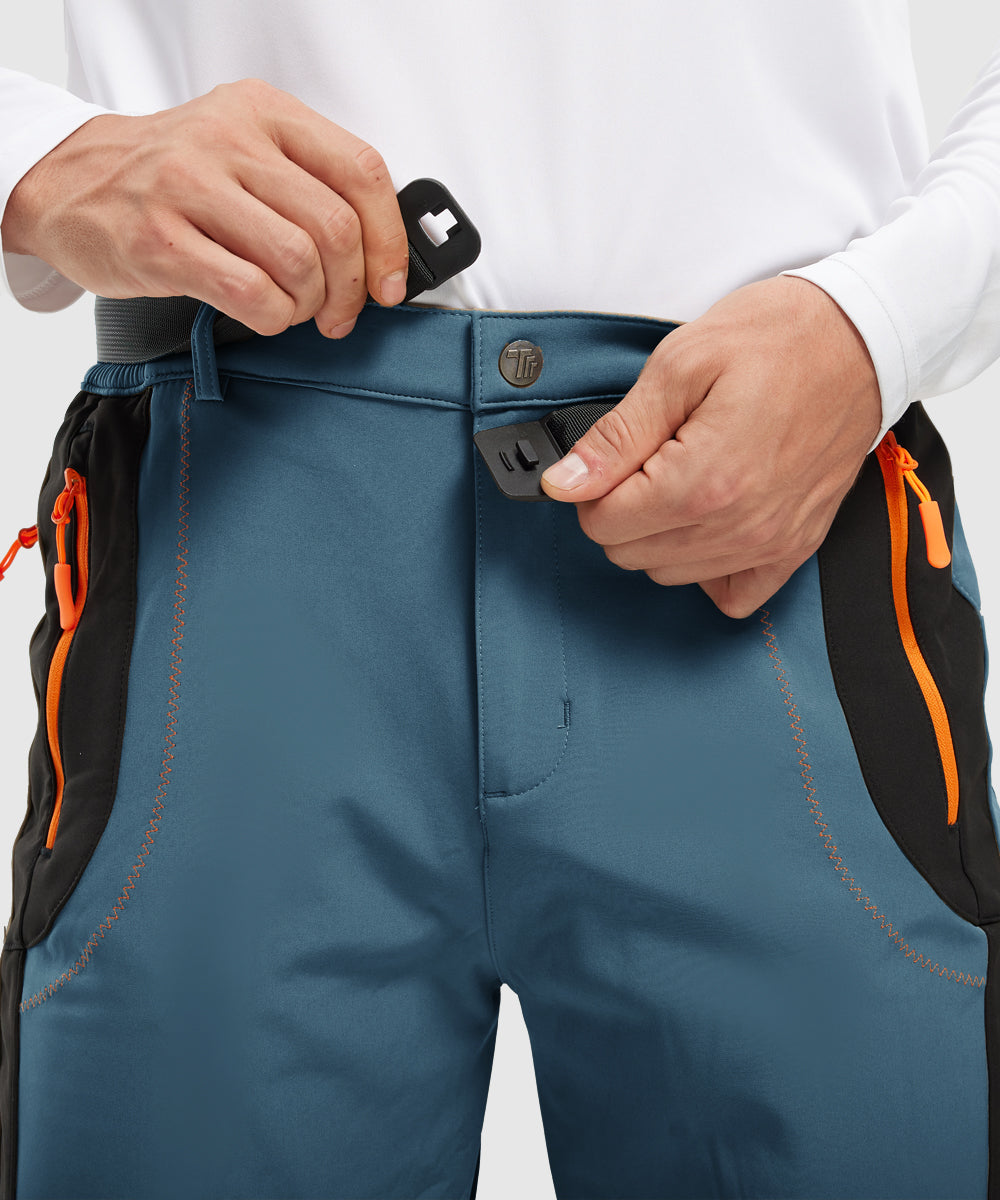 Men's Water-Resistant Fleece-Lined Snow Ski Pants, fit view