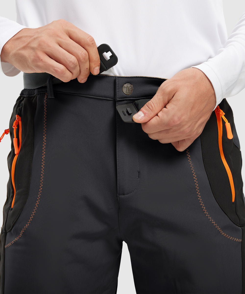 Men's Water-Resistant Fleece-Lined Snow Ski Pants, pocket detail