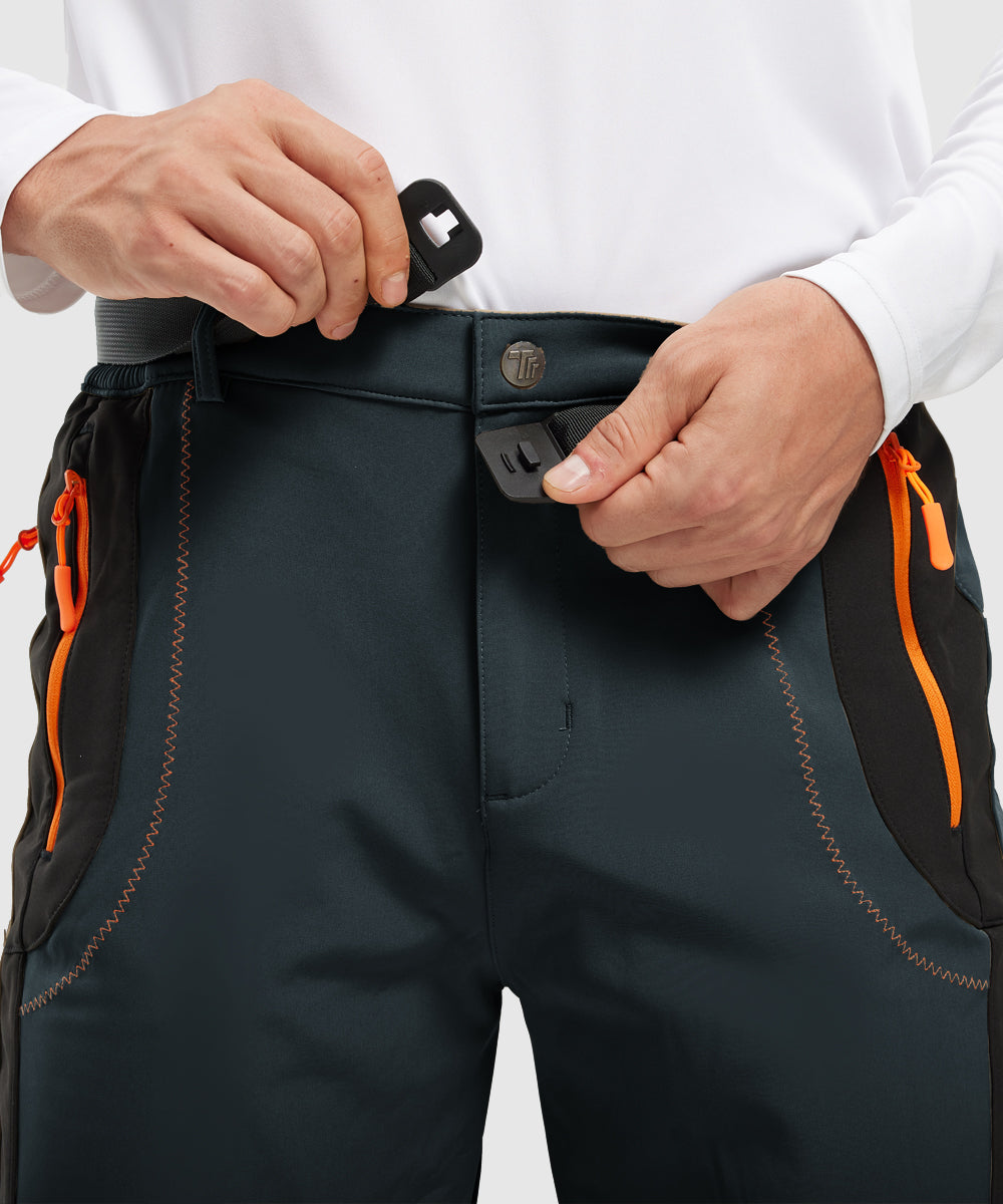 Men's Water-Resistant Fleece-Lined Snow Ski Pants, full-length view