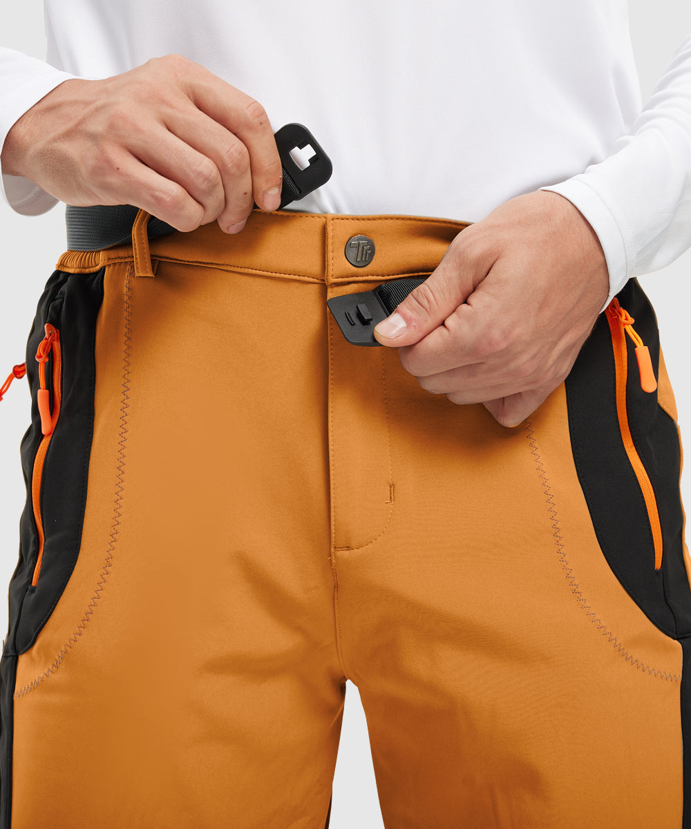 Men's Water-Resistant Fleece-Lined Snow Ski Pants, full-length view