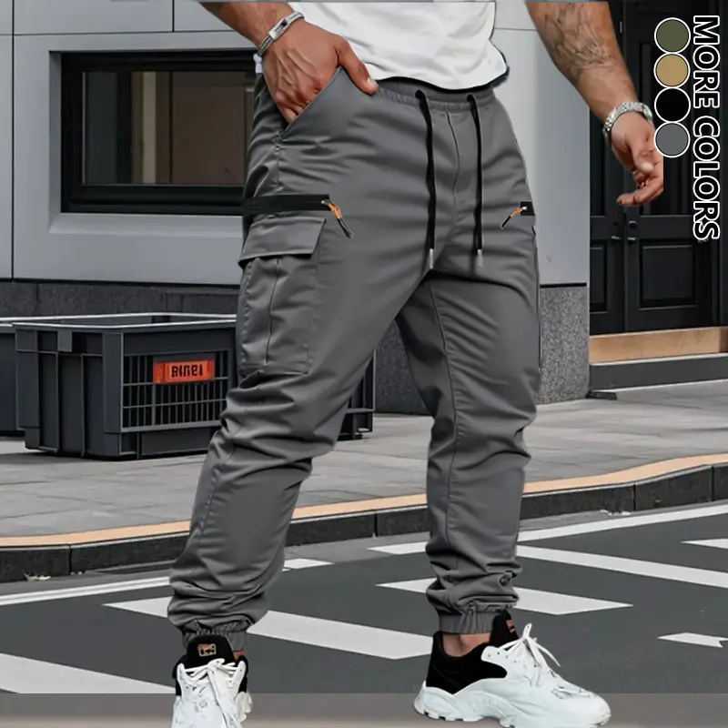 Men's Stretch Terry Work Pants Casual Retro Fit | All-S, pocket detail