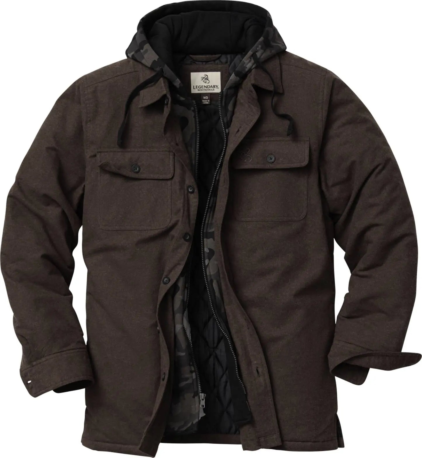 Men's Insulated Hooded Flannel Shirt Jacket – Quilted Lining, S–5XL