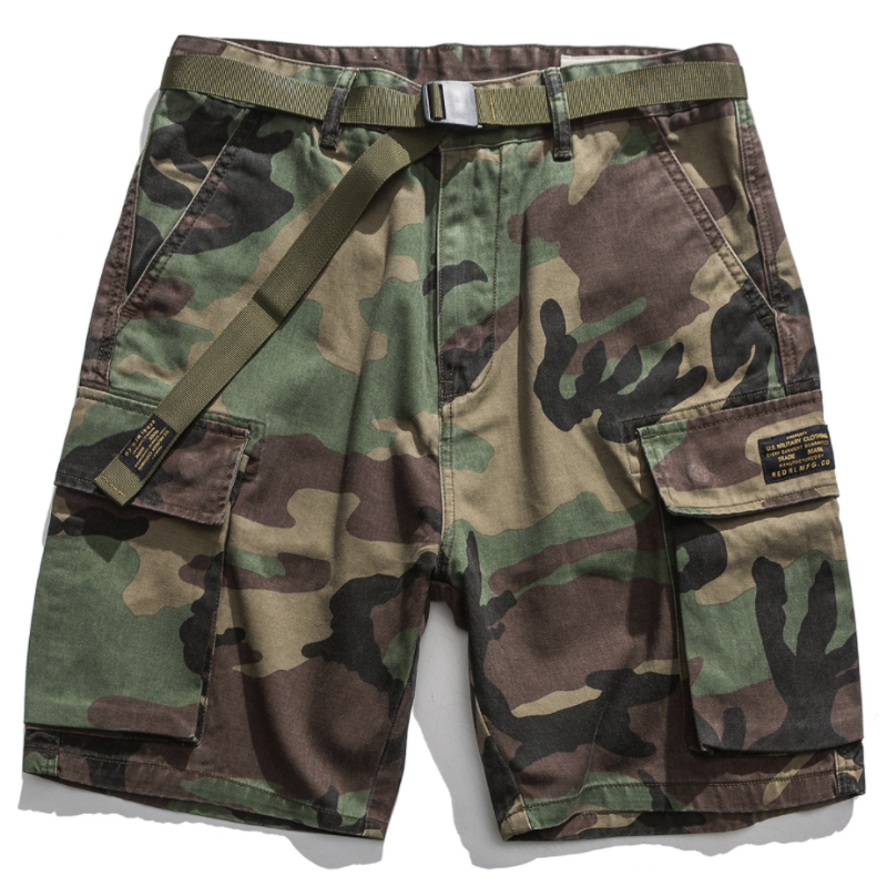Men's Classic Camo Multi-Pocket Outdoor Shorts, styling detail