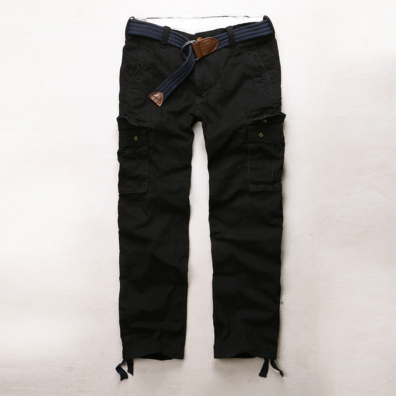 Casual Camo Military Multi-pocket Men's Straight Pants, back view
