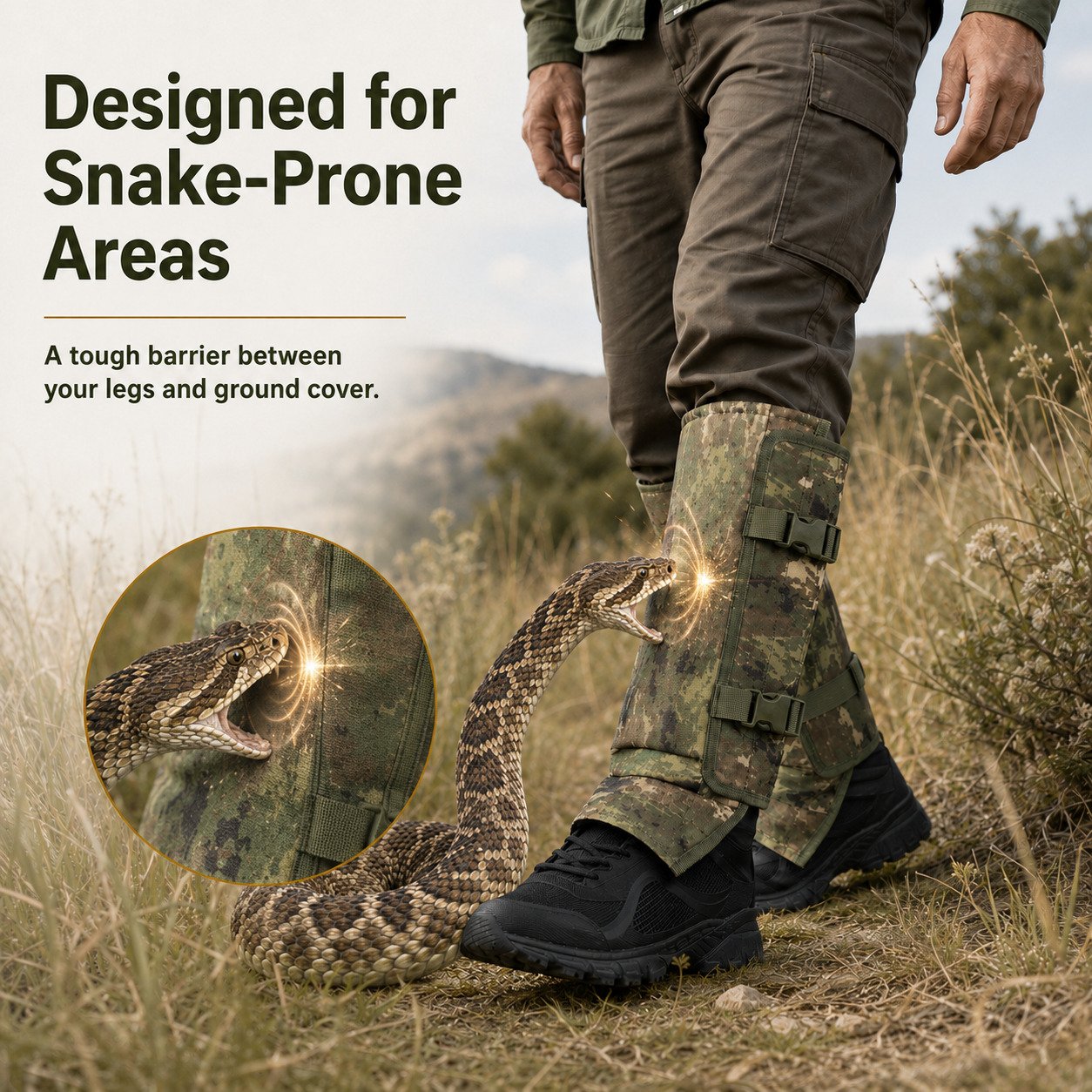 Snake Guard Gaiters – Puncture-Resistant Leg Protection for Hunting & Hiking