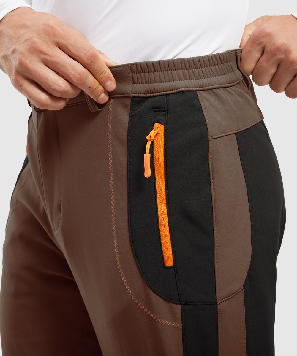 Men's Water-Resistant Fleece-Lined Snow Ski Pants, waist detail