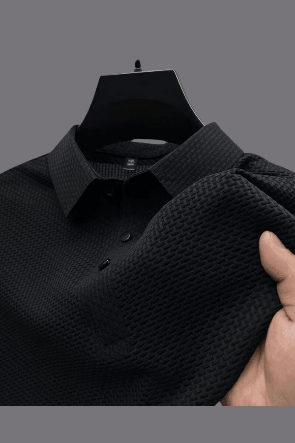 Men's Lightweight Breathable Waffle Knit Polo, side view