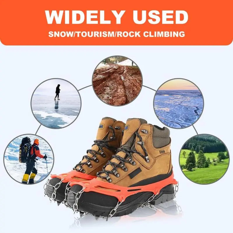 Ice Cleats for Shoes & Boots – 8-Spike Anti-Slip Snow & Ice Traction Grips for Walking & Hiking