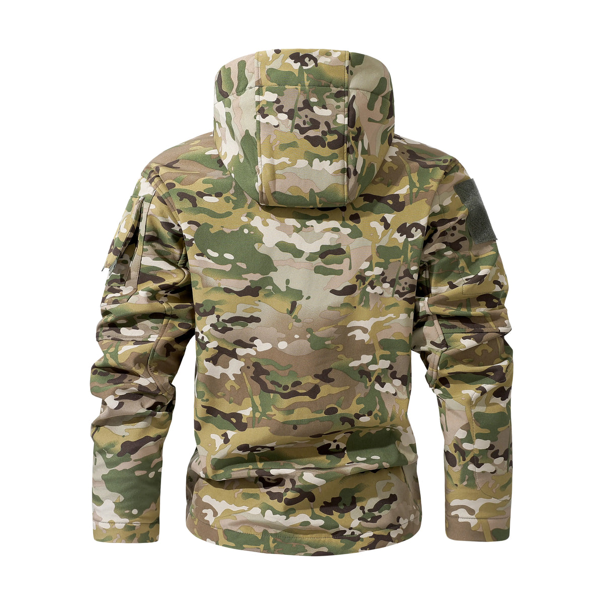 Men's Fleece-Lined Hooded Work Jacket – Water-Resistant Utility Coat with 9 Pockets