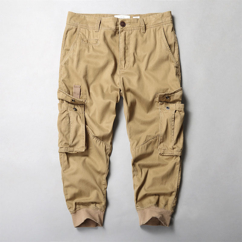 Men's Outdoor Cotton Loose Multi-Pocket Pants