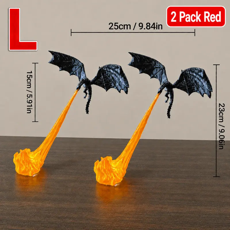 Dragon Flame Book Nook with LED Light – 3D Printed Dragon Bookshelf Decor