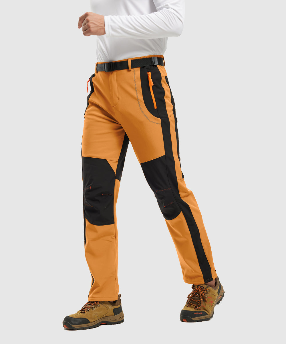 Men's Water-Resistant Fleece-Lined Snow Ski Pants, close-up detail