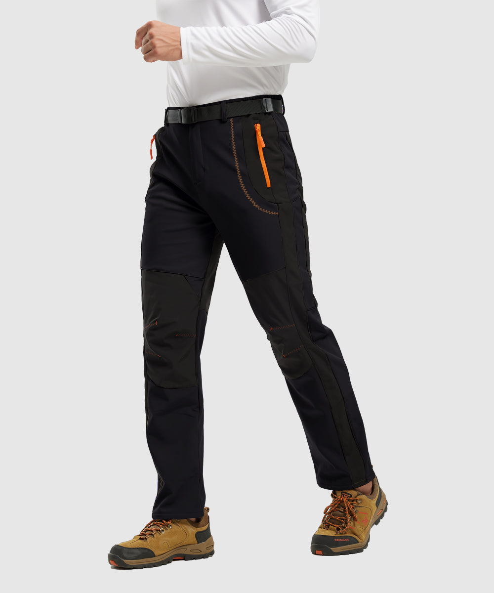 Men's Water-Resistant Fleece-Lined Snow Ski Pants, close-up detail