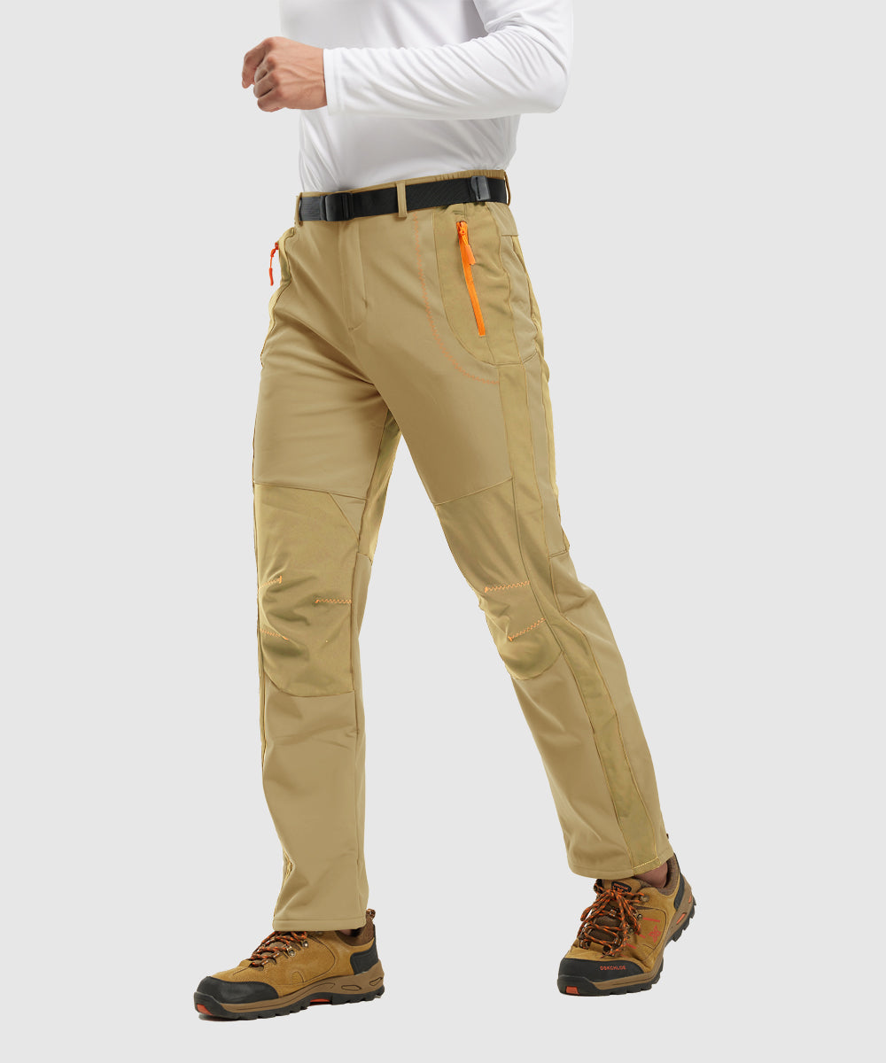 Men's Water-Resistant Fleece-Lined Snow Ski Pants, close-up detail
