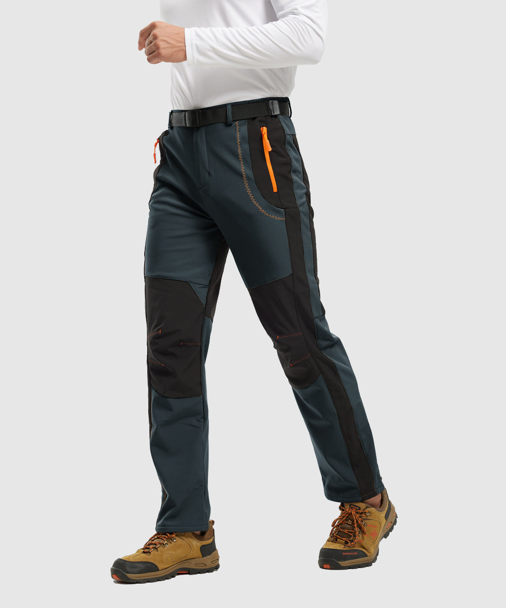 Men's Water-Resistant Fleece-Lined Snow Ski Pants, close-up detail