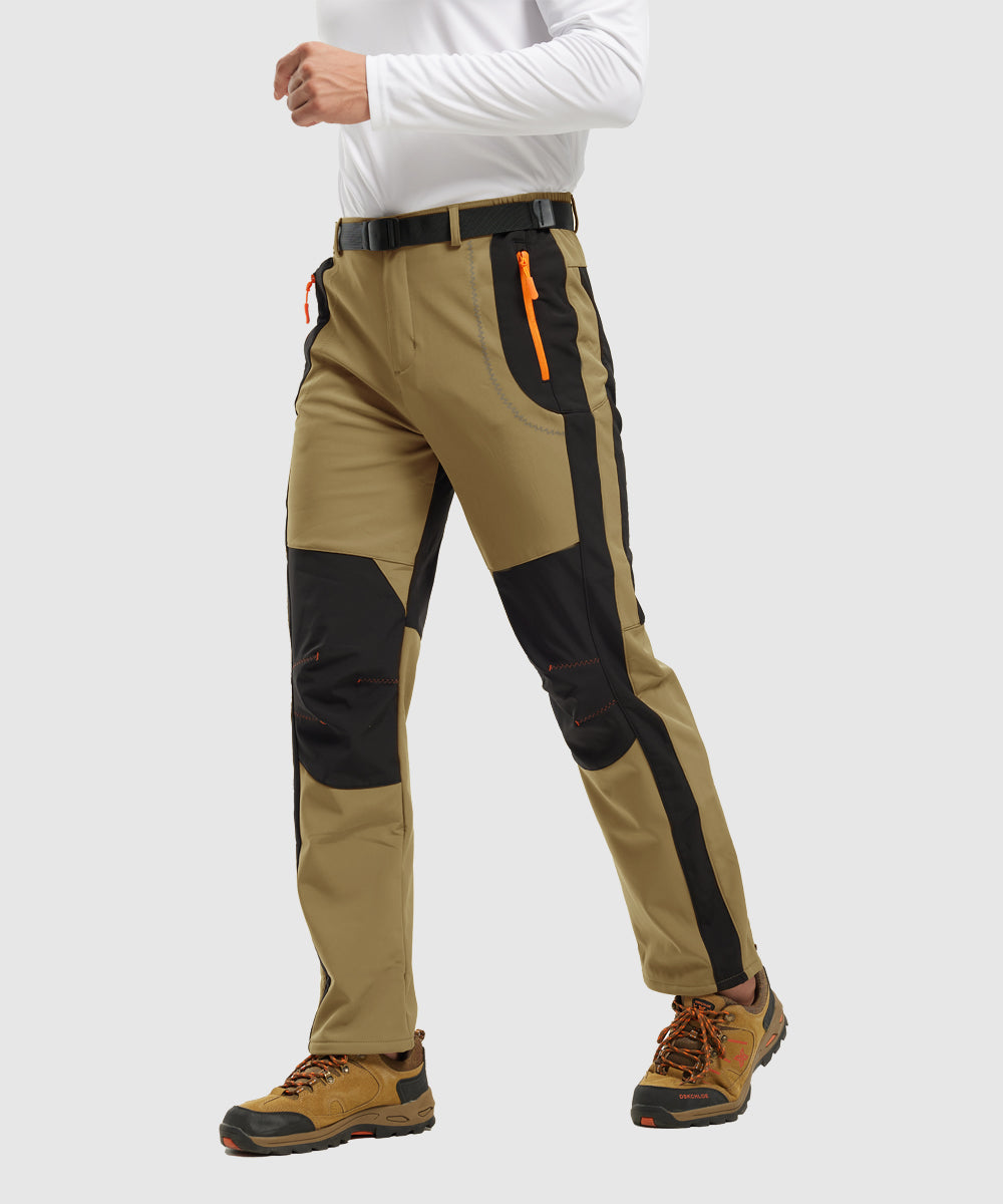 Men's Water-Resistant Fleece-Lined Snow Ski Pants, close-up detail