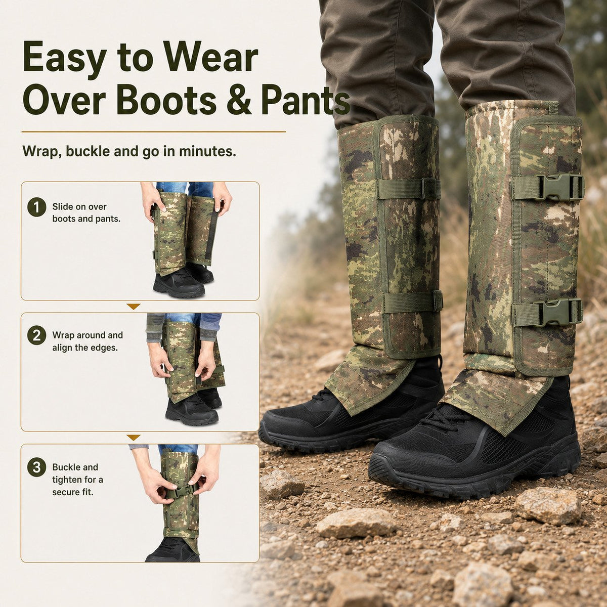 Snake Guard Gaiters – Puncture-Resistant Leg Protection for Hunting & Hiking