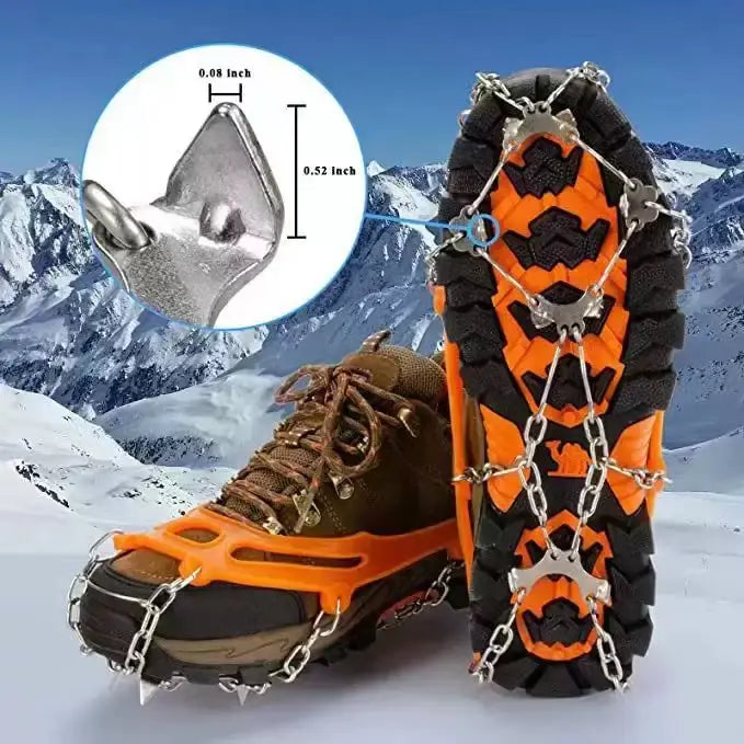 Ice Cleats for Shoes & Boots – 8-Spike Anti-Slip Snow & Ice Traction Grips for Walking & Hiking