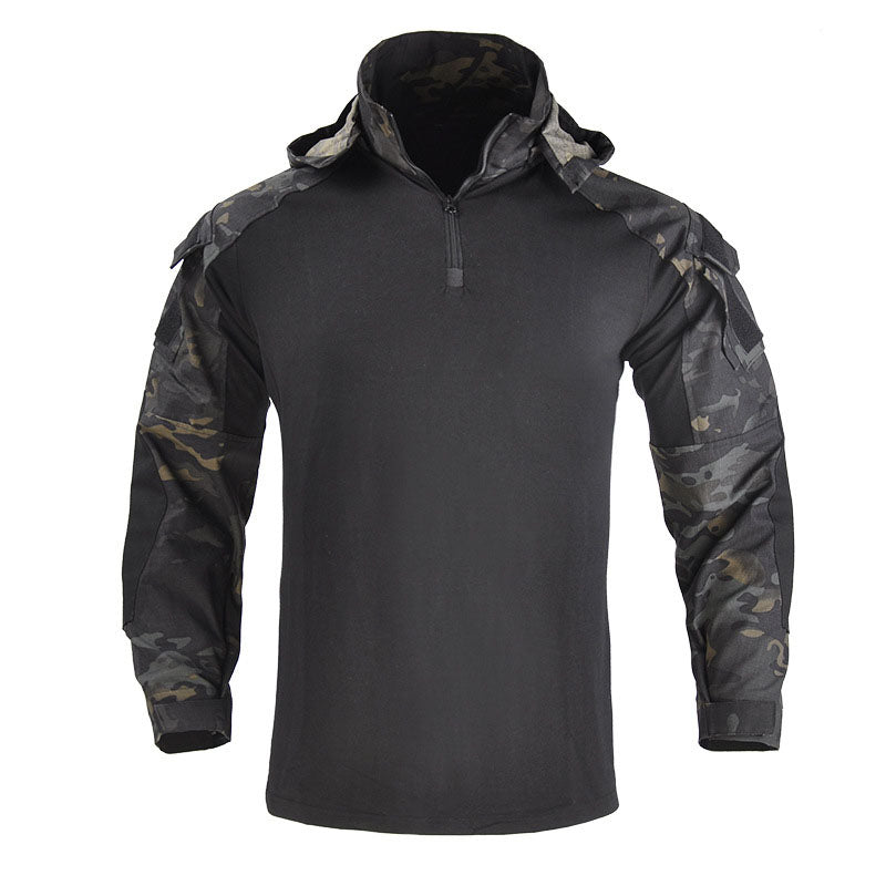 Men's Outdoor Hooded Long Sleeve T-Shirt, color options