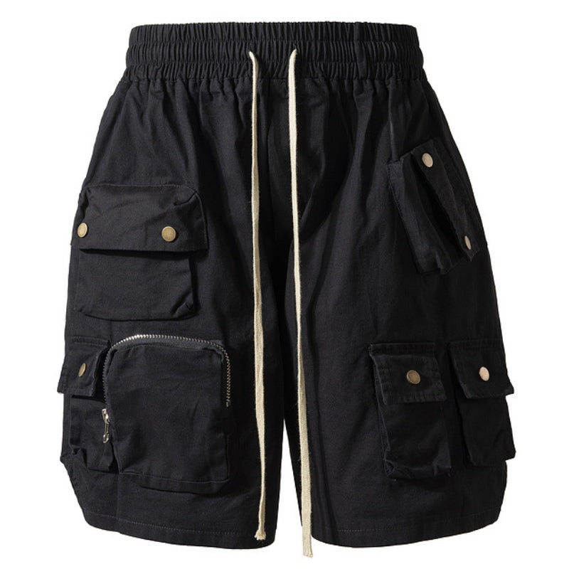 Men's Military Multi-Pocket Cargo Shorts, close-up detail
