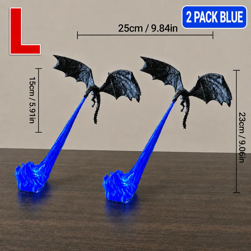 Dragon Flame Book Nook with LED Light – 3D Printed Dragon Bookshelf Decor