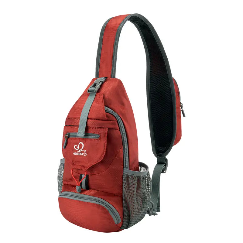 Packable Nylon Sling Backpack – Lightweight Crossbody Chest Bag for Hiking & Travel