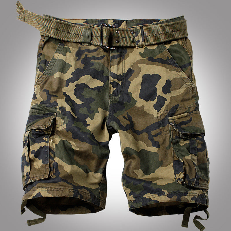 Men's Casual Loose Camo Shorts, pocket detail