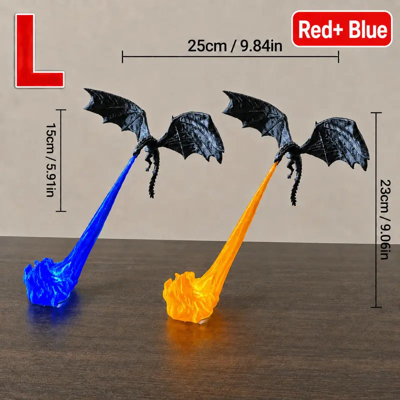 Dragon Flame Book Nook with LED Light – 3D Printed Dragon Bookshelf Decor