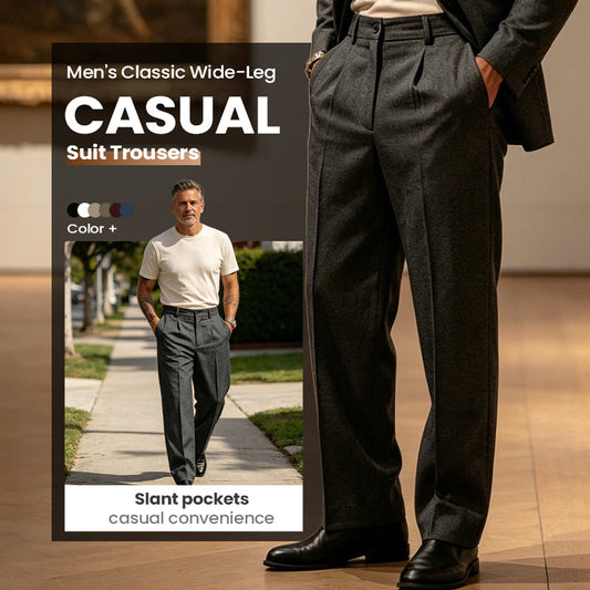 Men's Wide-Leg Pants Breezy Pleats, Effortless Pull-On, front view