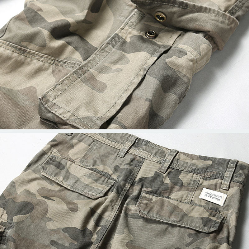 Men's Outdoor Cotton Loose Multi-Pocket Pants