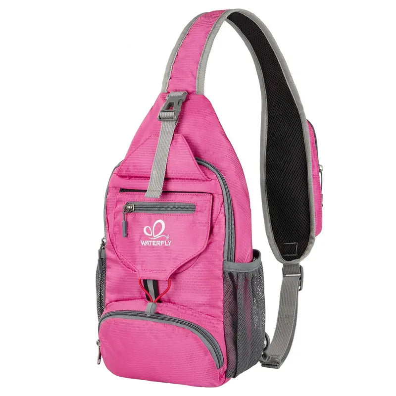 Packable Nylon Sling Backpack – Lightweight Crossbody Chest Bag for Hiking & Travel