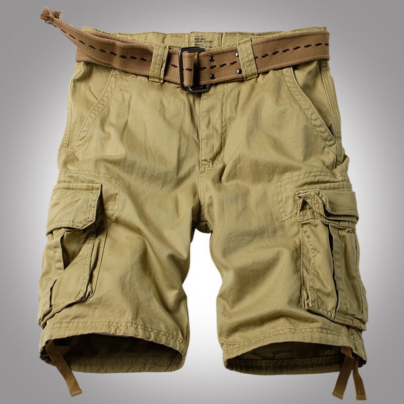 Men's Casual Loose Camo Shorts, worn lifestyle shot