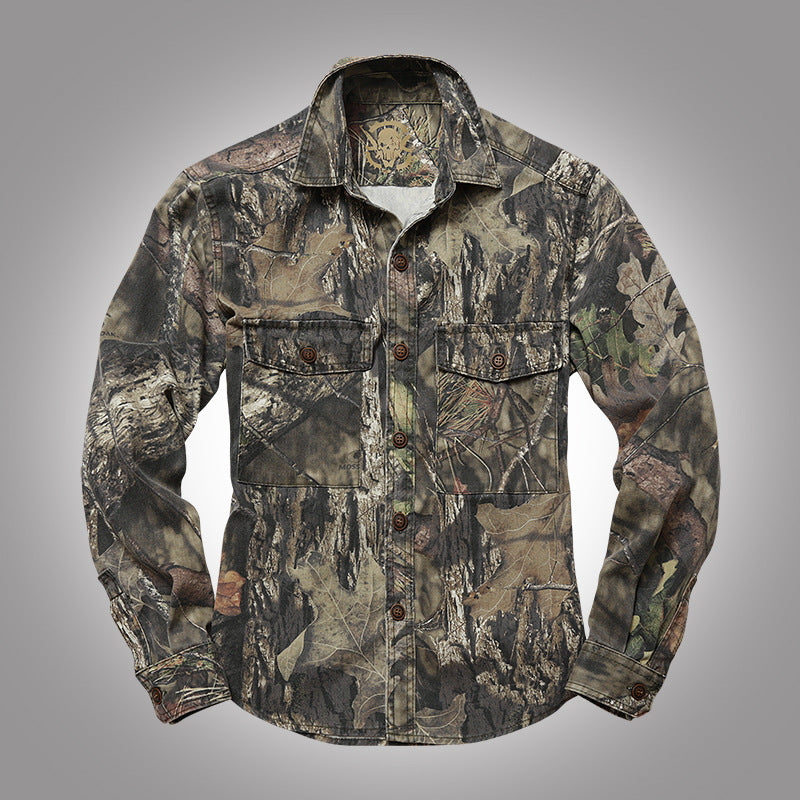 Men's Outdoor Camo Long Sleeve Shirt, back view