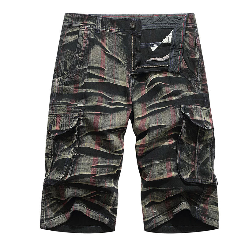 Men's Casual Fashion Camo Multi-Pocket Shorts, size and color chart