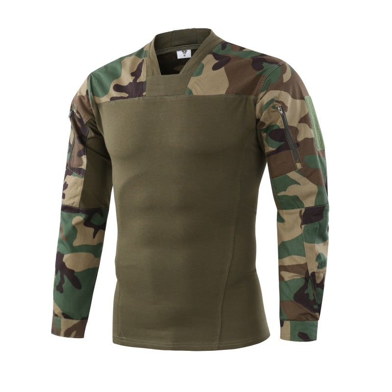 Men's Cotton V-Neck Wear-Resistant T-Shirt, fit view
