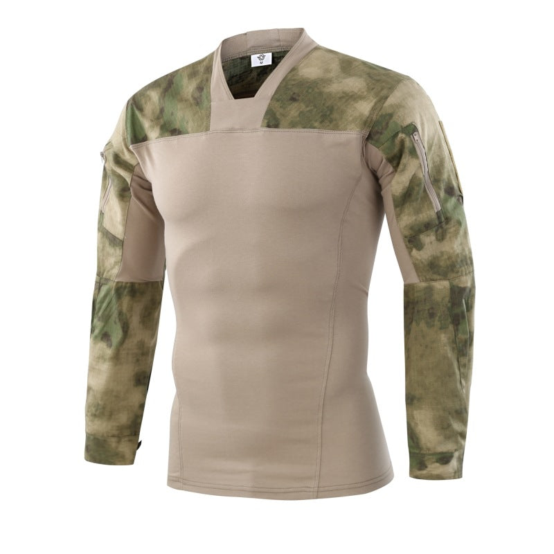 Men's Cotton V-Neck Wear-Resistant T-Shirt, worn lifestyle shot