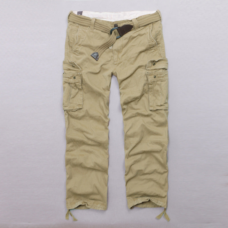 Casual Camo Military Multi-pocket Men's Straight Pants, fit view