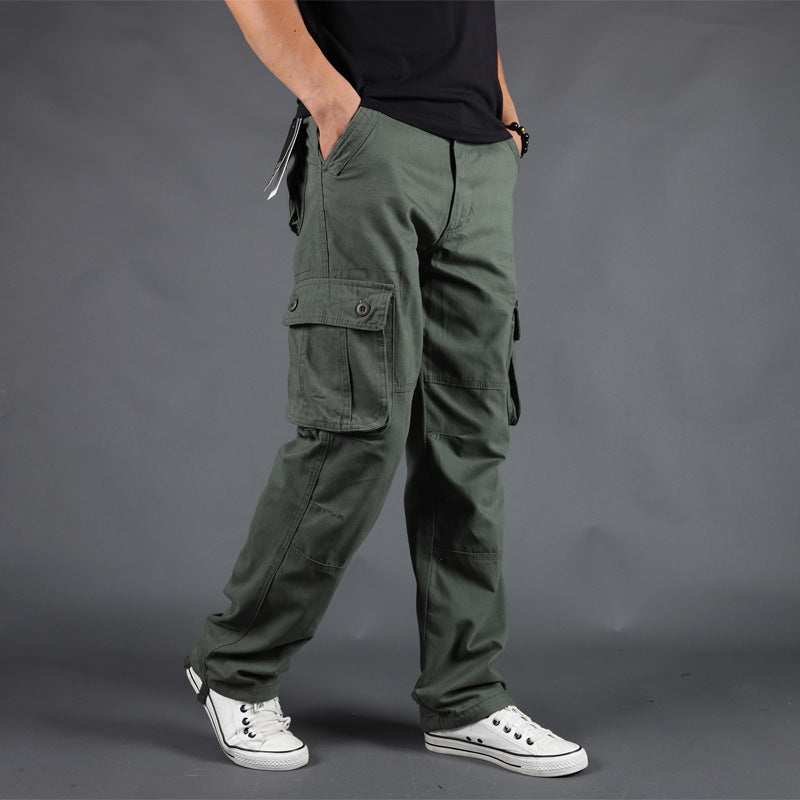 Men's Loose Multi-Pocket Cargo Pants, back view