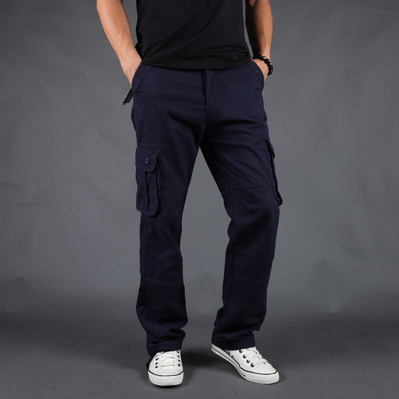 Men's Loose Multi-Pocket Cargo Pants, close-up detail