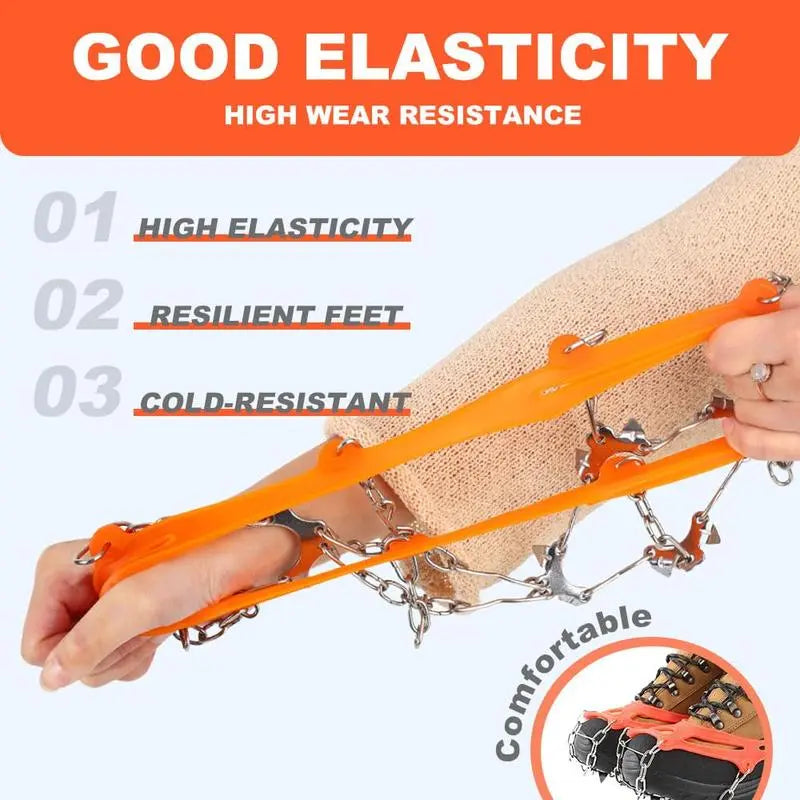 Ice Cleats for Shoes & Boots – 8-Spike Anti-Slip Snow & Ice Traction Grips for Walking & Hiking