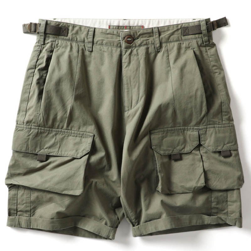 Men's Casual Military Multi-Pocket Shorts, waist detail