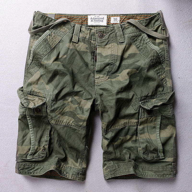 Men's Casual Camo Large-Pocket Shorts, detail view