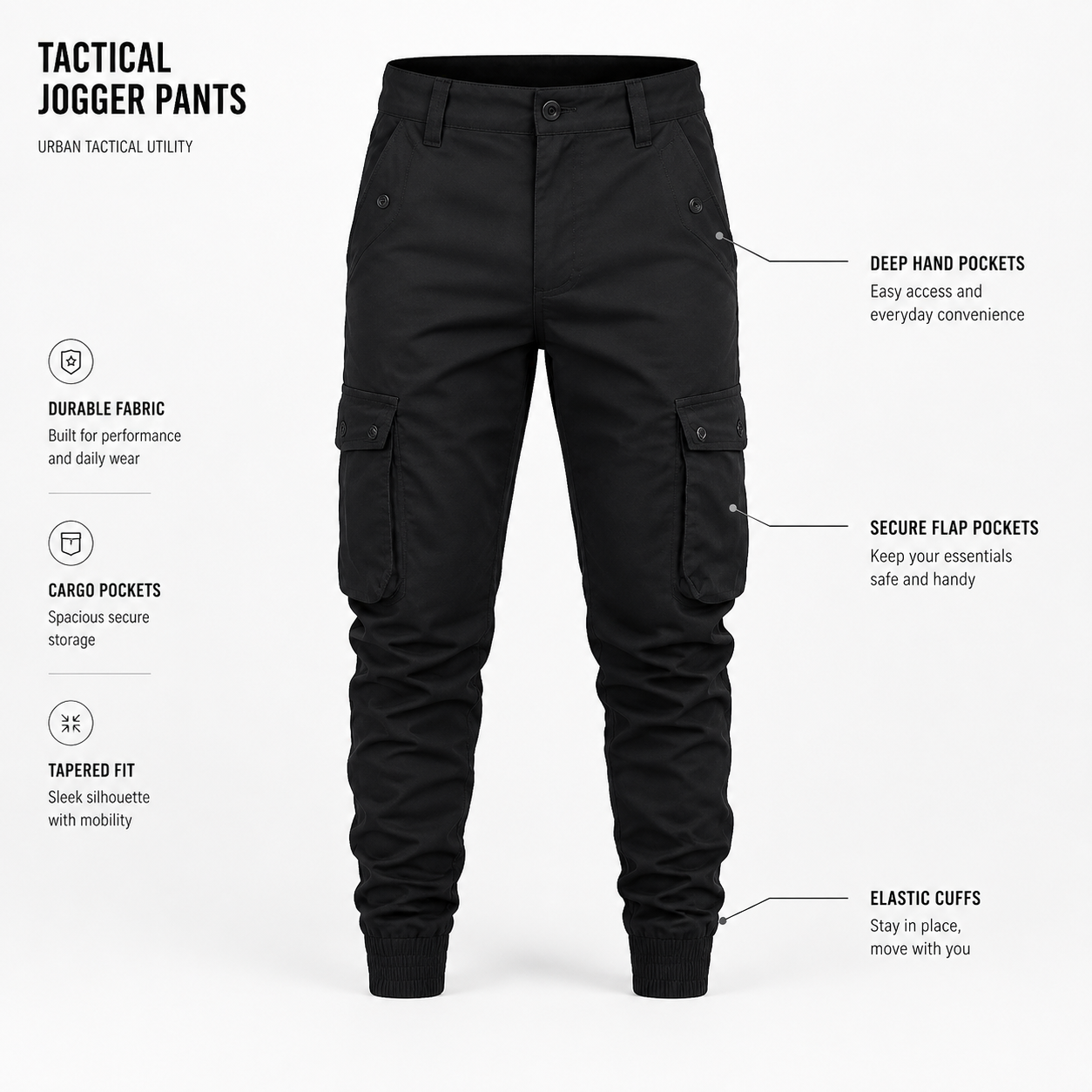 Men's Multi-Color Cargo Joggers Tactical Workwear