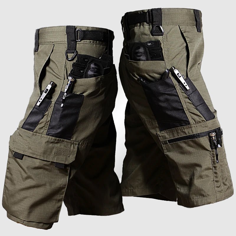 Outdoor cargo shorts for men, side cargo pocket detail