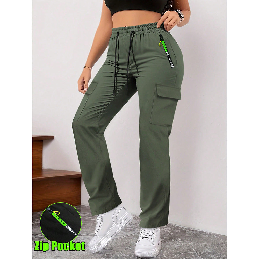 Retro Big Pocket Trendy Brand Casual Pants Women'S 2025 Spring And Autumn New Cross-Border Foreign Trade Loose Workwear Versatile Long Pants